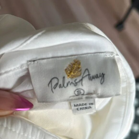 NWT Palms Away White Button Down Flowy Dress- Small - Picture 7 of 7